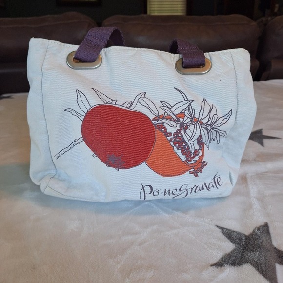 Crabtree & Evelyn Handbags - Vintage Botanical Collection Canvas Mini Tote Bag Crabtree & Evelyn Pomegranate